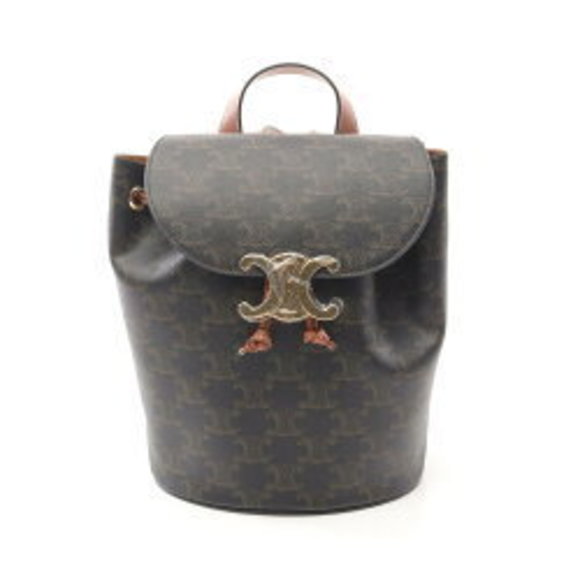Celine Bonnie Triomphe Backpack Leather Brown - Picture 1 of 8